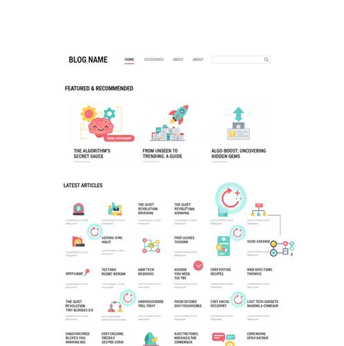 Minh họa blogroll với bài ít view được thuật toán gợi ý, tối ưu CMS và content boosting tăng hiển thị và traffic tự nhiên.