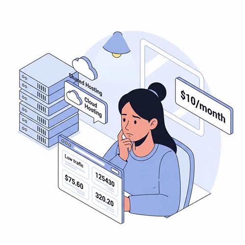 Hosting giá rẻ 10$/tháng phù hợp website nhỏ, cần tối ưu cache để xử lý traffic khoảng 30.000–50.000 lượt/tháng.