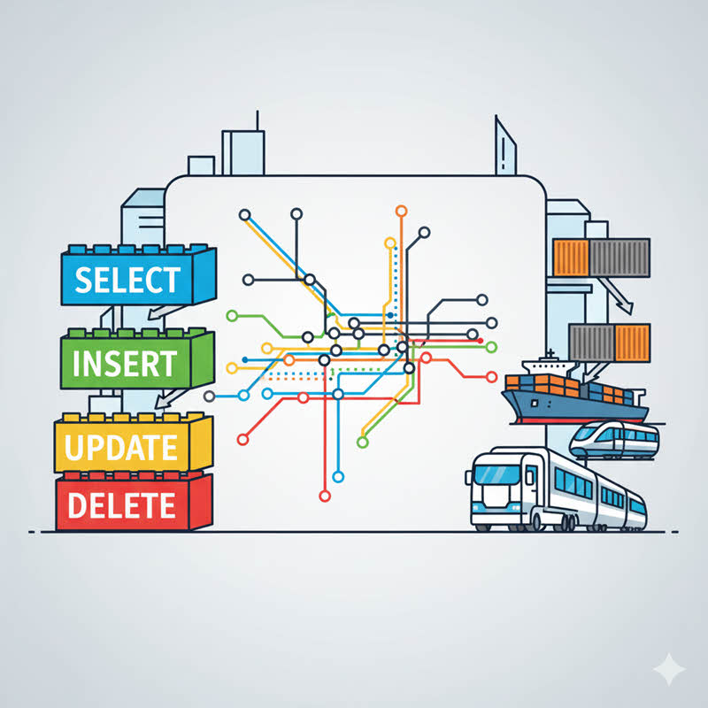 Compositionality là nghệ thuật ghép nối: từ SQL, tàu điện ngầm Tokyo đến container, ít mảnh ghép nhưng kết nối mạnh mẽ.