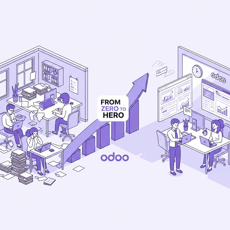 ChatGPT said: Chuyển đổi doanh nghiệp từ quản lý thủ công sang hiện đại với Odoo ERP – hành trình từ Zero đến Hero dễ dàng và hiệu quả.