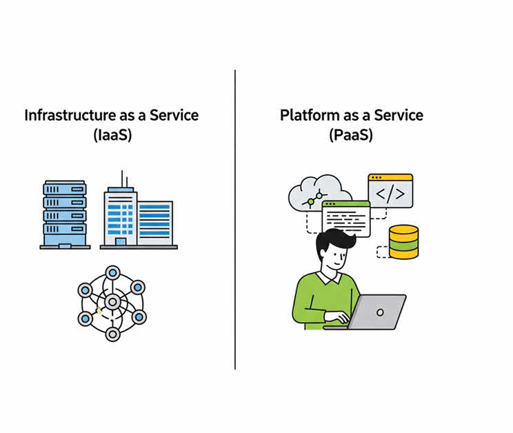 So sánh IaaS và PaaS: IaaS cung cấp hạ tầng linh hoạt, PaaS cung cấp môi trường phát triển ứng dụng nhanh.