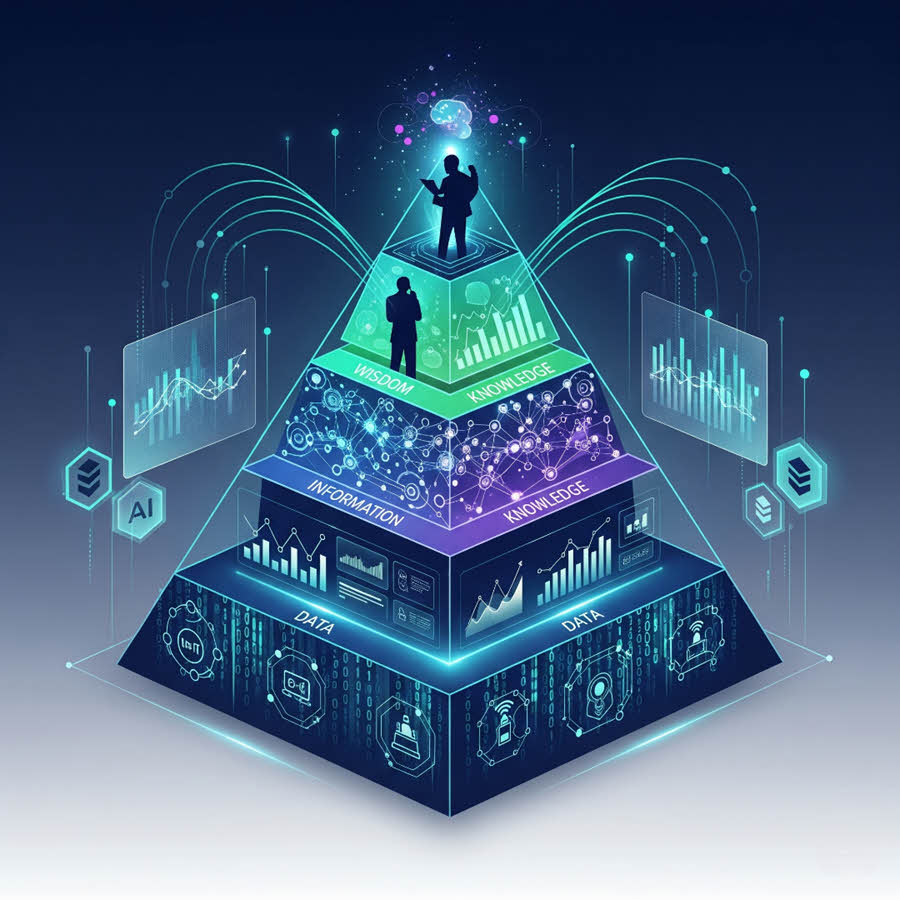 AI-driven analytics kết hợp DIKW Pyramid giúp doanh nghiệp tái định hình dữ liệu và nâng cao quyết định chiến lược.