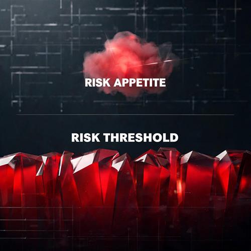 Sơ đồ phân biệt Risk Appetite (chiến lược vĩ mô) và Risk Threshold (vận hành cụ thể) trong quản trị rủi ro doanh nghiệp.