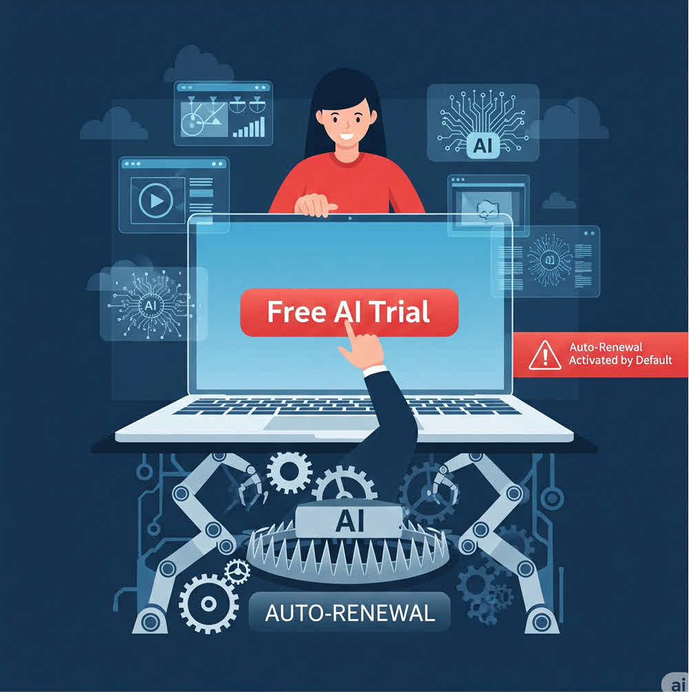 Cảnh báo bẫy auto-renewal ẩn sau gói dùng thử phần mềm AI, gây mất tiền oan nếu không tắt gia hạn tự động kịp thời.