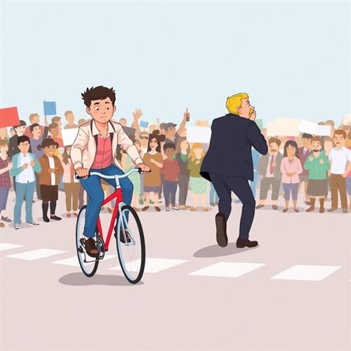 Hình ảnh ẩn dụ về "backpedal" – rút lại quan điểm sau phản ứng tiêu cực, thường gặp trong giao tiếp xã hội và chính trị.