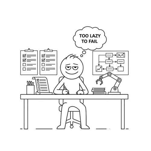 Stick figure lười biếng nhưng thông minh, chọn cách làm đơn giản và đúng ngay từ đầu để tránh thất bại.